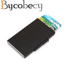 Держатель для карт Bycobecy с защитой от кражи, автоматическая идентификация по кредитной шкале, для мужчин и женщин, Алюминиевый металлический держатель для карт 2024 - купить недорого