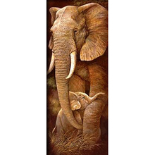 GLymg-artesanías de bordado pedrería brillante, Kit de pintura de diamante 5d, decoración artística de pared de elefante, madre e hijo 2024 - compra barato