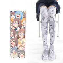 Japanese Manga Crying Girls Velvet Anime Socks Cosplay Kawaii  Sexy Velvet Thigh High Stockings Lolita Stockings 2 Types 2024 - buy cheap