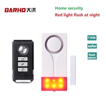 Darho 433MHz seguridad Bell Flash rojo con el sonido de la puerta de la ventana imán Detector Sensor de sistema de alarma inalámbrico + control remoto 2024 - compra barato