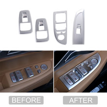 JEAZEA 4Pcs ABS Chrome Car Interior Door Armrest Window Lift Button Switch Panel Cover Trim For BMW 7 Series 2016 2017 2024 - buy cheap