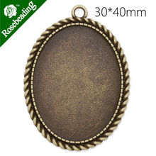 30x40mm oval antique bronze plated pendant tray,pendant bezel,blank settings,lead and nickle free,sold by 20pcs/lot-C3822 2024 - buy cheap