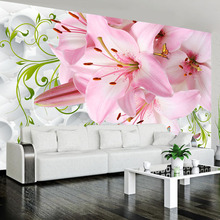 Papel de parede 3d personalizado com lindas flores, mural de parede moderno para decoração de casa, sala de estar, parede de sofá, fundo 2024 - compre barato