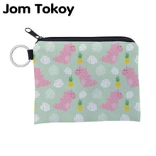 Jomtokoy-monedero con estampado de dinosa impermeable, monedero pequeño con cremallera, tarjetero, Mini billetera cuadrada, lqb3019 2024 - compra barato