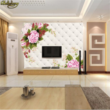 beibehang 100*100 3d stereoscopic dream rose murals Europe TV backdrop wallpaper living room bedroom murals free shipping 2024 - buy cheap