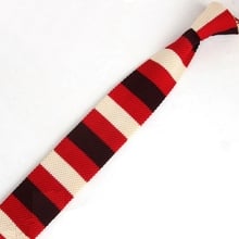 Men's Red Beige Black Striped Neck Tie Classical Knit Tie Slim Skinny Knitted Ties Groom Wedding Party Business Necktie ZZLD107 2024 - buy cheap