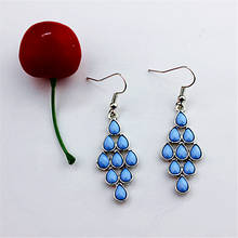 Gorgeous fashion ladies earrings wholesale factory girls birthday party blue water droplets pendant earrings gift free shipping. 2024 - buy cheap