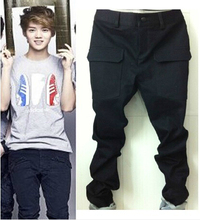 New men's fashion stage singer Large pockets of Korean men's casual pants trend trousers costumes / 27-35 2024 - buy cheap