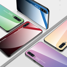 Высококачественный чехол для Samsung Galaxy A70 A60 A50 A40 A30 A20 A10 M10 M20 M30 A7 2018 градиентный чехол из закаленного стекла милый чехол 2024 - купить недорого