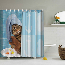 Lovely Cat Printing Shower Curtain Polyester Waterproof Cloth Shower Curtains Bathroom Curtain Bathing Curtain Bath Room Curtain 2024 - buy cheap
