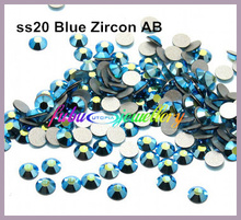 Free Shipping! 1440pcs/Lot, ss20 (4.8-5.0mm) Blue Zircon AB Flat Back Non Hotfix Glue On Nail Art Rhinestones 2024 - buy cheap