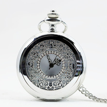 Relógio de bolso de quartzo feminino, relógio de quartzo de bolso com tom de prata oco e antigo, para homens e mulheres, relógio fob cf1008 2024 - compre barato