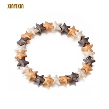 Bracelete boêmio colorido com pequenas estrelas, pulseira feminina simples de cordão com contas, joia feita à mão fashion para presente de festa 2024 - compre barato