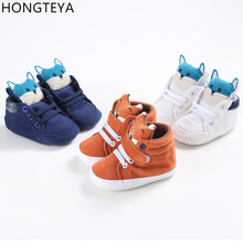 Hongteya baby boy girl shoes Cotton Cloth kid Fox head Lace first walker Canvas Sneaker anti-slip Soft Sole Toddler Footware 2024 - buy cheap