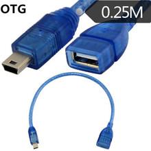 OTG  USB A Female jack to Mini USB B 5Pin Male plug adapter short cable 0.25m 2024 - buy cheap