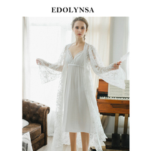 Lace Nightgowns Sleepshirts White Robes Set Bathrobe Sets Sexy Nightdress Bridesmaid Robes Set Peignoir Wedding Robe Sets #H367 2024 - buy cheap