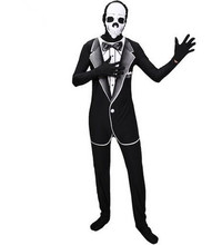 invisible man costume for men black halloween costumes gentleman cosplay skull clothing for men halloween party 2024 - buy cheap