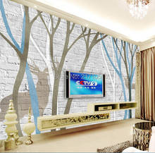 3D abstract tree brick wallpaper , custom large murals , living room TV backdrop bedroom papel DE parede 2024 - buy cheap