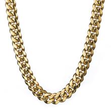 Granny Chic Hip hop Heavy Huge 18mm Men Cuban Miami Chain Necklace Stainless steel Gold casting Chain Necklaces 2024 - buy cheap