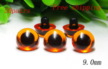 9mm amber color Crystal Eyes Can Sewing Free Shipping Doll Making Supply--50pairs 2024 - buy cheap