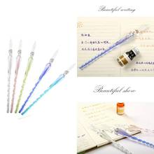 creative crystal glass pens dipped in ink, writing boxes, sets, antique, handmade signature pen, starry sky handcrafted powder 2024 - buy cheap