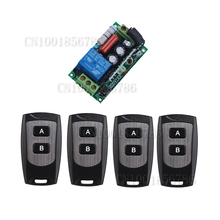 Interruptor de luz com controle remoto ac220v 1ch 10a, módulo de receptor de rádio com saída de relé e transmissor à prova d'água (4 peças)