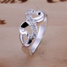 silver plated ring,high quality ,fashion jewelry, Nickle free,antiallergic Inlaid 8-shaped Ring hvxv gwcg 2024 - buy cheap