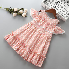 Vestido rendado de princesa com bolinhas, roupa para crianças vestido de aniversário para 3-10 anos, roupas casuais de meninas 2024 - compre barato