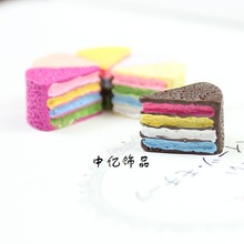 10pcs/lot resin flat back colorful rainbow cake 11*16mm crafts for DIY dollhouse christmas fairy garden decoration 2024 - buy cheap