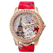 Fashion Women's Watch Tower Pattern Leather Band Analog Quartz Vogue Wrist Watches Bracelet Christmas relogo feminino #50 2024 - buy cheap