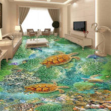 Обои Beibehang для подводного мира, 3d напольные водонепроницаемые самоклеящиеся обои, декоративные 3d обои для гостиной 2024 - купить недорого