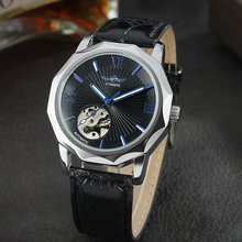 2018 marca de topo vencedor azul oceano geometria design transparente esqueleto dial relógio masculino luxo automático moda relógio mecânico 2024 - compre barato