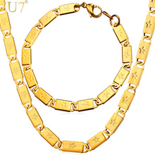 Conjuntos de joyería de cadena U7 para hombre, joyería de acero inoxidable a la moda, conjunto de collar y pulsera de cadena de estrella de 4 tamaños, S813 2024 - compra barato