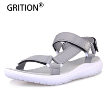 GRITION Women Sandals Fashion Summer Lightweight Beach Ladies Flat Platform Casual Walking Shoes Comfortable Blue Gray Green New 2024 - buy cheap