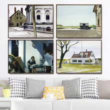 Imágenes artísticas de pared para decoración del hogar, póster para sala de estar, lienzo impreso, pinturas americanas, el techo del granero de Cobb 2024 - compra barato