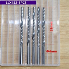 4mm*52mm,5pcs,Free shipping 1 Flute End Mill,CNC machine milling Cutter,Solid carbide woodworking tool,PVC,MDF,Acrylic,wood 2024 - buy cheap