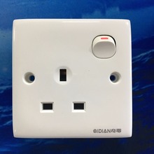 86x86mm White Plastic Casing 1 Push Button British Standard UK Hong Kong Plug Base Socket Switch Wall Plate AC 250V 13A 2024 - buy cheap