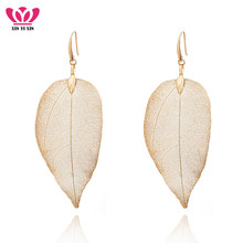 2018 Big Real Unique Leaf Earrings Fashion Brincos Bohemian Long Drop Earrings Delicate For Femme High Quality Jewelry Gift 2024 - buy cheap