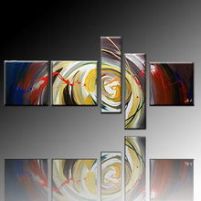 Professional Artist Hand-painted High Quality 5 Panels Abstract Oil Painting on Canvas Modern Abstract Painting for Living Room 2024 - buy cheap