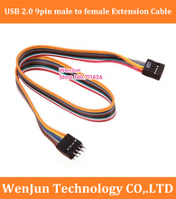 Colorido fio 24AWG Motherboard USB 2.0 9pin Dupont Masculino para Feminino Extensão de Alimentação cabo de Cabo de Dados 2024 - compre barato