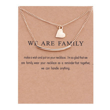 Fashion Gold Heart Necklace Double Layers Heart Message Necklaces Vintage Jewelry Pendant Necklace For Women Mother's Day Gift 2024 - buy cheap