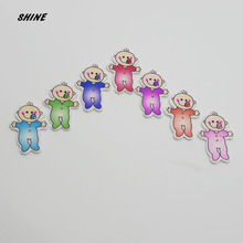 SHINE Wooden Sewing Buttons Scrapbooking Baby Mixed Two Holes 40x26mm 12PCs Costura Botones Decorate bottoni botoes 2024 - buy cheap