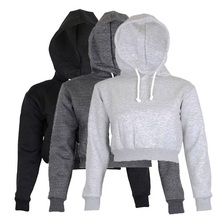 2019 Autumn Winter Women Hoodies Solid Crop Hoodie Long Sleeve Jumper Hooded Pullover Coat Casual Sweatshirt Top Sudaderas Mujer 2024 - buy cheap