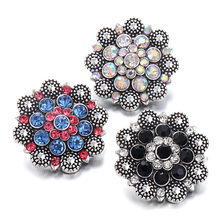 Joias com botões de pressão flores 18mm, jóias vintage e coloridas de metal com 18mm para pulseira diy 2024 - compre barato