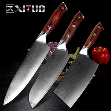 Xituo damascus, faca profissional de chef de cozinha japonesa santoku, ferramentas para cozinha, fatias de legumes em casa, restaurante 2024 - compre barato