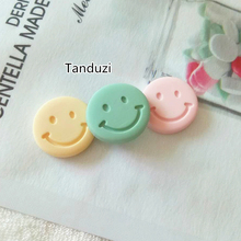 Tanduzi 100pcs Kawaii Round Resin Lovely Smiling Face Flatback Scrapbook DIY 2024 - buy cheap