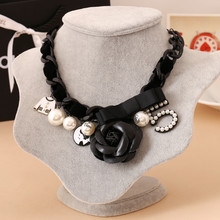 Rose Number 5 Bow Statement Necklace Charms Fashion Choker Necklace CNANIYA Brand Women Designer Jewelry Joyeria Collar Perlas 2024 - buy cheap