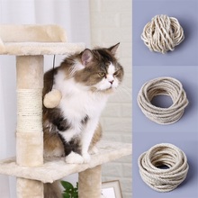 5M Natural Sisal Ropes of 4/6/8mm Diameter for Cats Scratching Post Toys DIY Desks Foot Stool Chairs Legs Binding Rope Materials 2024 - buy cheap