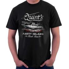 2019 Fashion Best Selling Male Natural Cotton Shirt Quint's Amity Island Boat Tours Jaws Men T-Shirt Rolling Stones T-Shirt 2024 - buy cheap