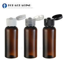 50PCS*50ML Flip Screw Cap Bottle Amber Plastic Shampoo Refillable Packing Empty Cosmetic Container Essential Oil Makeup Serum 2024 - buy cheap